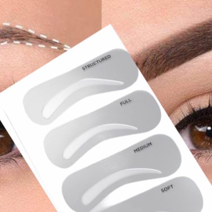 Šablona je určena k předkreslení tvaru obočí.